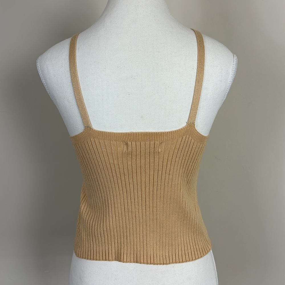 Jolie & Joy Tie Front Ribbed Tank Size Medium - Picture 2 of 4